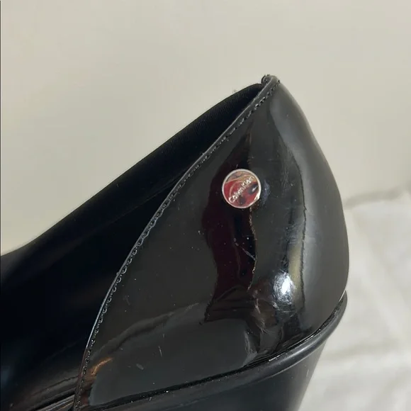 Calvin Klein Black Wedges Polished Elegance - Picture 2 of 3